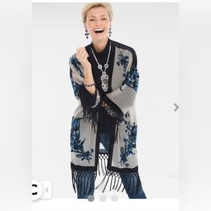 Chico’s travelers kimono cardigan velvet cover up boho